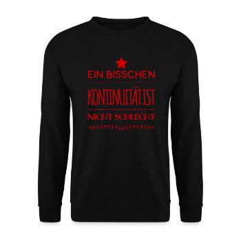 Kontinuität ist gut - Unisex Pullover - Schwarz - Vorne - Alina (178cm) & Michal (187cm)