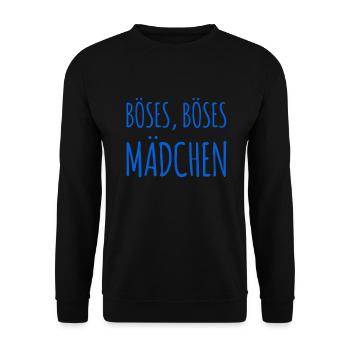 hier steht ein böses Mädchen - Unisex Pullover - Schwarz - Vorne - Alina (178cm) & Michal (187cm)