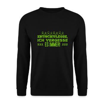 ich bin vergesslich - Unisex Pullover - Schwarz - Vorne - Alina (178cm) & Michal (187cm)