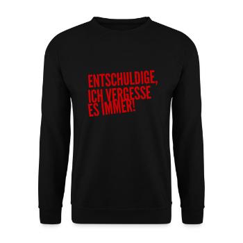 ich bin so vergesslich - Unisex Pullover - Schwarz - Vorne - Alina (178cm) & Michal (187cm)