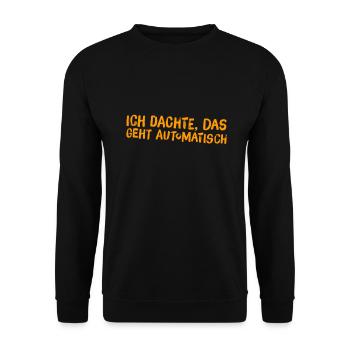 das geht nicht von selbst - Unisex Pullover - Schwarz - Vorne - Alina (178cm) & Michal (187cm)