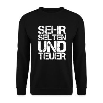 ich bin selten und teuer - Unisex Pullover - Schwarz - Vorne - Alina (178cm) & Michal (187cm)