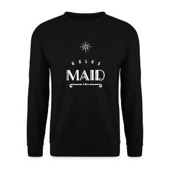 hübsches Fräulein - Unisex Pullover - Schwarz - Vorne - Alina (178cm) & Michal (187cm)