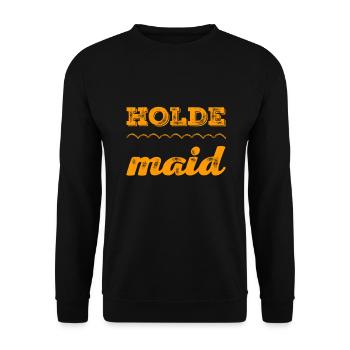 vor dir steht eine holde Maid - Unisex Pullover - Schwarz - Vorne - Alina (178cm) & Michal (187cm)
