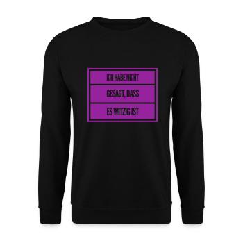 das ist nicht witzig - Unisex Pullover - Schwarz - Vorne - Alina (178cm) & Michal (187cm)