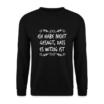 nicht lustig - Unisex Pullover - Schwarz - Vorne - Alina (178cm) & Michal (187cm)