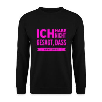 ich kann nicht lachen - Unisex Pullover - Schwarz - Vorne - Alina (178cm) & Michal (187cm)