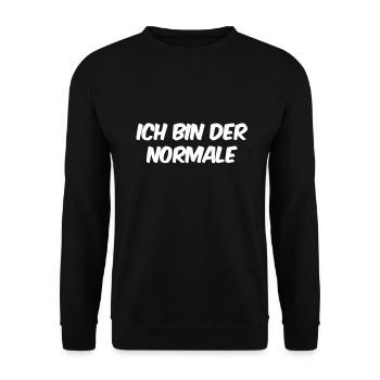 ich bin die Normalität - Unisex Pullover - Schwarz - Vorne - Alina (178cm) & Michal (187cm)