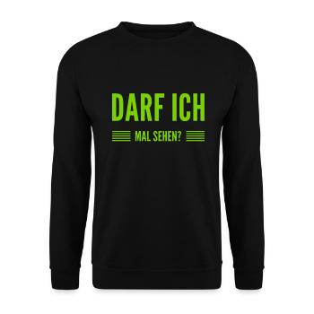lass mal sehen - Unisex Pullover - Schwarz - Vorne - Alina (178cm) & Michal (187cm)