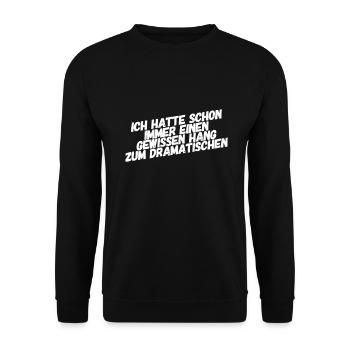 ich mag das Drama - Unisex Pullover - Schwarz - Vorne - Alina (178cm) & Michal (187cm)