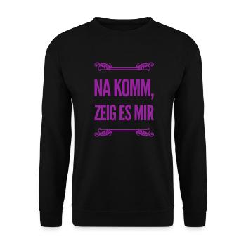ich will es sehen - Unisex Pullover - Schwarz - Vorne - Alina (178cm) & Michal (187cm)
