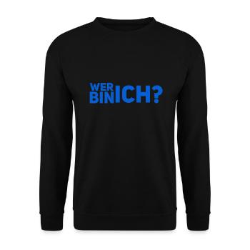 wer bin ich? - Unisex Pullover - Schwarz - Vorne - Alina (178cm) & Michal (187cm)
