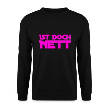 wie nett - Unisex Pullover - Schwarz - Vorne - Alina (178cm) & Michal (187cm)