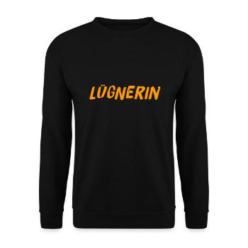 so sieht eine Lügnerin aus - Unisex Pullover - Schwarz - Vorne - Alina (178cm) & Michal (187cm)