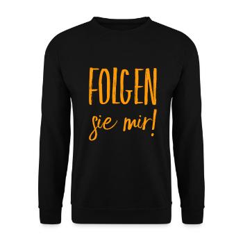 folgen sie mir - Unisex Pullover - Schwarz - Vorne - Alina (178cm) & Michal (187cm)