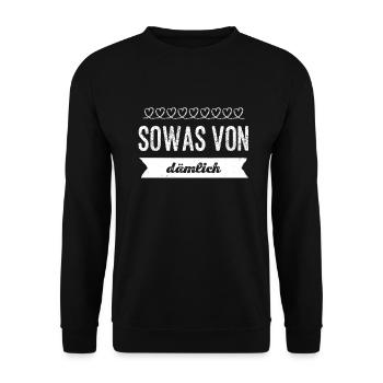 richtig dumm - Unisex Pullover - Schwarz - Vorne - Alina (178cm) & Michal (187cm)