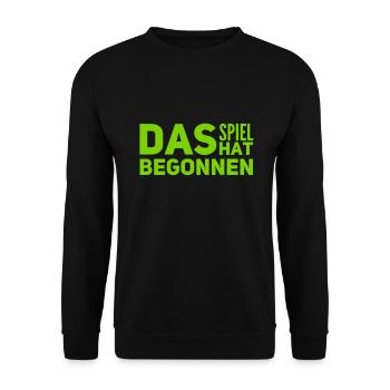 es hat angefangen - Unisex Pullover - Schwarz - Vorne - Alina (178cm) & Michal (187cm)