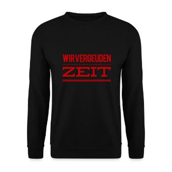Zeitvergeudung - Unisex Pullover - Schwarz - Vorne - Alina (178cm) & Michal (187cm)