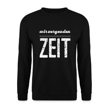 wir haben wenig Zeit - Unisex Pullover - Schwarz - Vorne - Alina (178cm) & Michal (187cm)