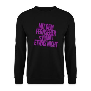 der Fernseher ist defekt - Unisex Pullover - Schwarz - Vorne - Alina (178cm) & Michal (187cm)