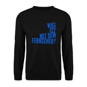 der Fernseher ist komisch - Unisex Pullover - Schwarz - Vorne - Alina (178cm) & Michal (187cm)
