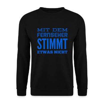 der Fernseher ist kaputt - Unisex Pullover - Schwarz - Vorne - Alina (178cm) & Michal (187cm)