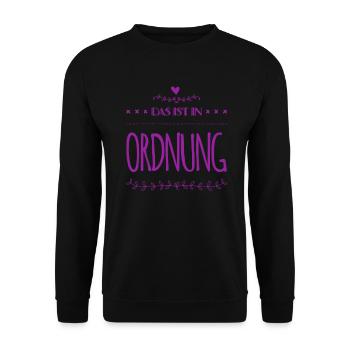 für mich ist das ok - Unisex Pullover - Schwarz - Vorne - Alina (178cm) & Michal (187cm)