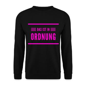 das ist in Ordnung - Unisex Pullover - Schwarz - Vorne - Alina (178cm) & Michal (187cm)
