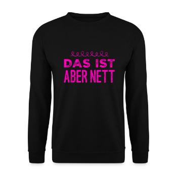 wie nett von dir - Unisex Pullover - Schwarz - Vorne - Alina (178cm) & Michal (187cm)