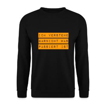 ich verstehe kein Wort - Unisex Pullover - Schwarz - Vorne - Alina (178cm) & Michal (187cm)