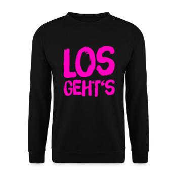 auf geht es - Unisex Pullover - Schwarz - Vorne - Alina (178cm) & Michal (187cm)