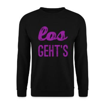 auf geht's - Unisex Pullover - Schwarz - Vorne - Alina (178cm) & Michal (187cm)