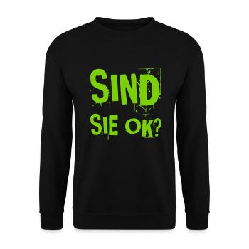 alles ok bei ihnen? - Unisex Pullover - Schwarz - Vorne - Alina (178cm) & Michal (187cm)