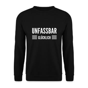ich bin glücklich - Unisex Pullover - Schwarz - Vorne - Alina (178cm) & Michal (187cm)