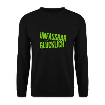 ich bin im Glück - Unisex Pullover - Schwarz - Vorne - Alina (178cm) & Michal (187cm)