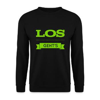 legen wir los - Unisex Pullover - Schwarz - Vorne - Alina (178cm) & Michal (187cm)