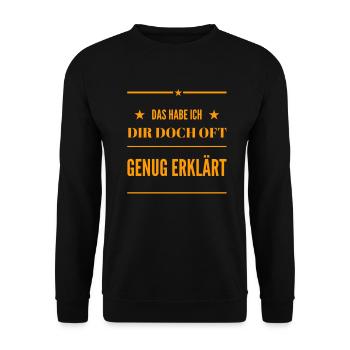 ich will nicht mehr - Unisex Pullover - Schwarz - Vorne - Alina (178cm) & Michal (187cm)