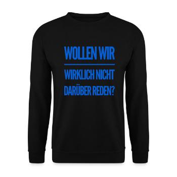 darüber reden - Unisex Pullover - Schwarz - Vorne - Alina (178cm) & Michal (187cm)