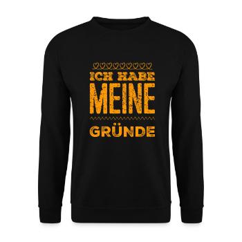 ich weiß warum - Unisex Pullover - Schwarz - Vorne - Alina (178cm) & Michal (187cm)