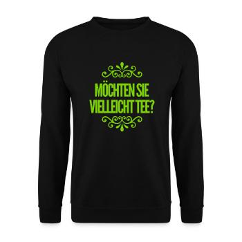 Lust auf Tee? - Unisex Pullover - Schwarz - Vorne - Alina (178cm) & Michal (187cm)
