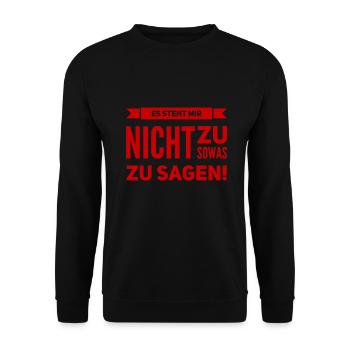 das sage ich nicht - Unisex Pullover - Schwarz - Vorne - Alina (178cm) & Michal (187cm)