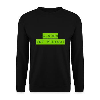 Kuchen geht immer - Unisex Pullover - Schwarz - Vorne - Alina (178cm) & Michal (187cm)