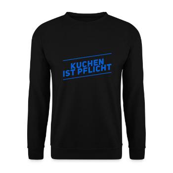 Kuchen ist genial - Unisex Pullover - Schwarz - Vorne - Alina (178cm) & Michal (187cm)