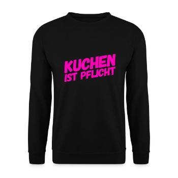 Kuchen muss sein - Unisex Pullover - Schwarz - Vorne - Alina (178cm) & Michal (187cm)