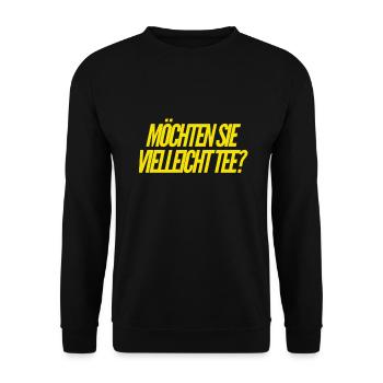 Bock auf Tee? - Unisex Pullover - Schwarz - Vorne - Alina (178cm) & Michal (187cm)
