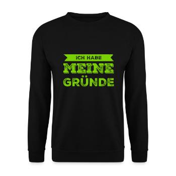 ich habe meine Gründe - Unisex Pullover - Schwarz - Vorne - Alina (178cm) & Michal (187cm)