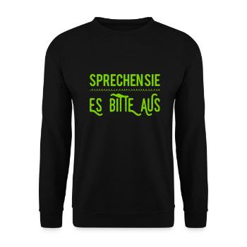 sagen sie es - Unisex Pullover - Schwarz - Vorne - Alina (178cm) & Michal (187cm)
