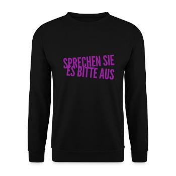 reden sie bitte laut - Unisex Pullover - Schwarz - Vorne - Alina (178cm) & Michal (187cm)