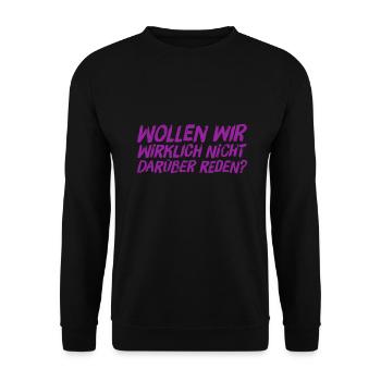 Bock zu reden? - Unisex Pullover - Schwarz - Vorne - Alina (178cm) & Michal (187cm)