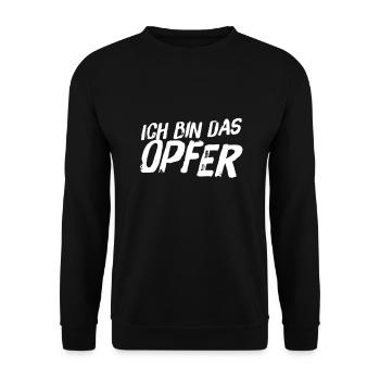vor dir steht ein Opfer - Unisex Pullover - Schwarz - Vorne - Alina (178cm) & Michal (187cm)